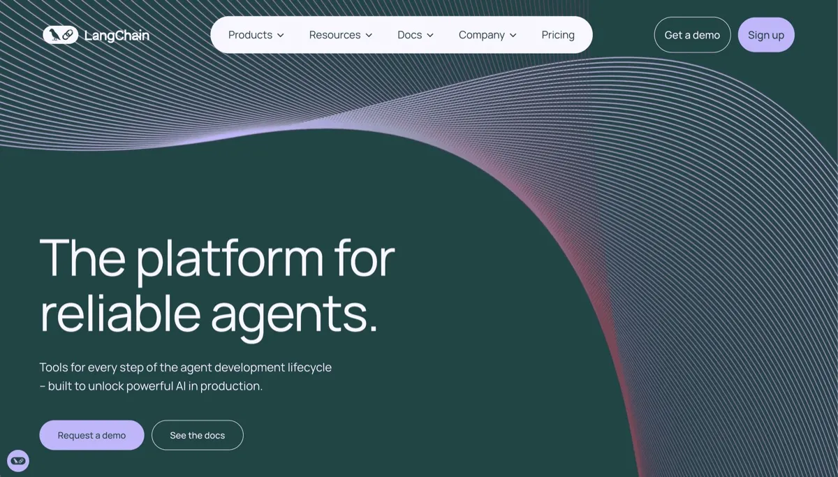 LangChain screenshot - Development interface and features overview