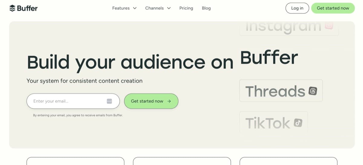 Buffer screenshot - Business & Marketing interface and features overview