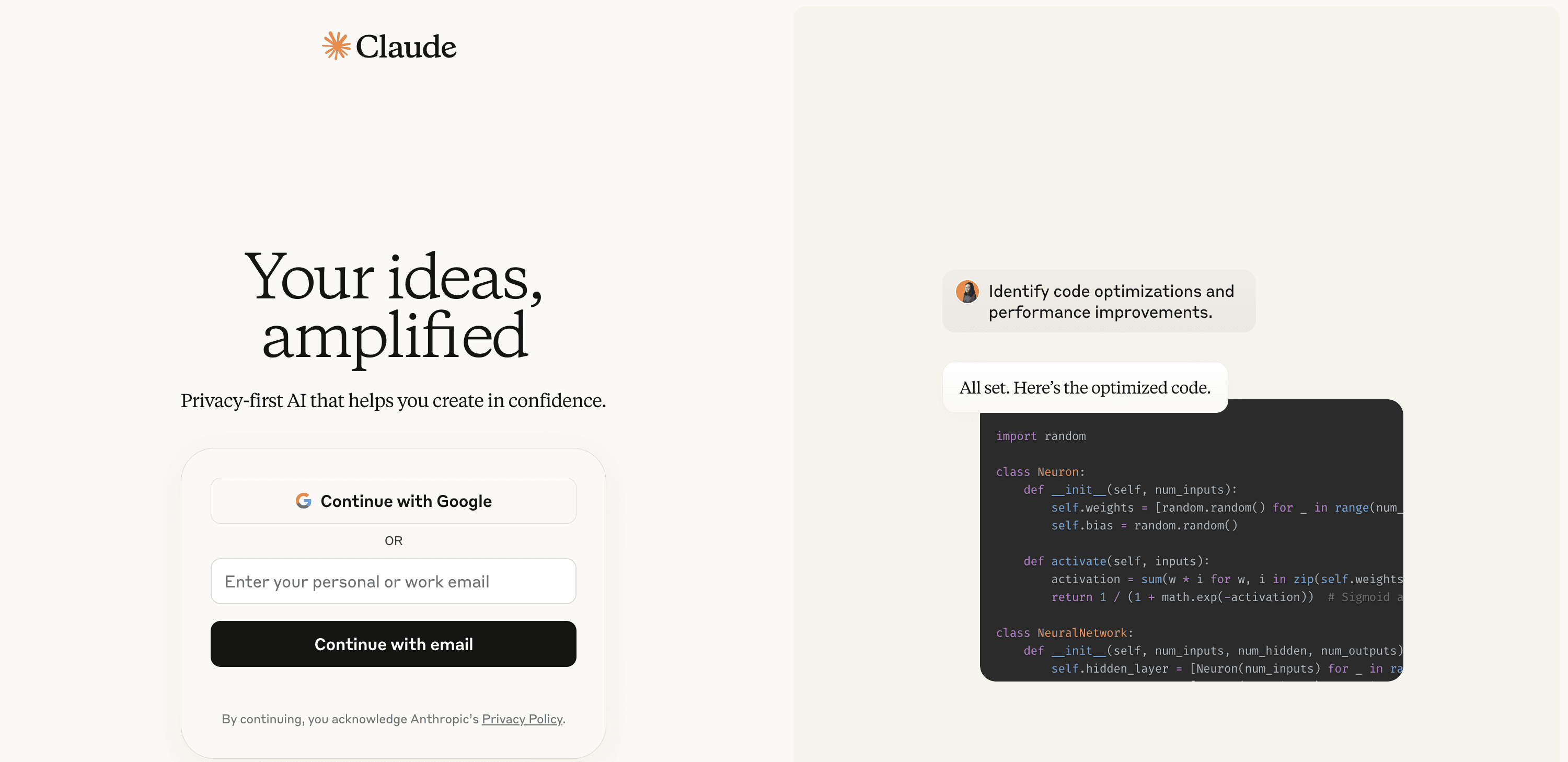 Claude screenshot - AI Assistants interface and features overview