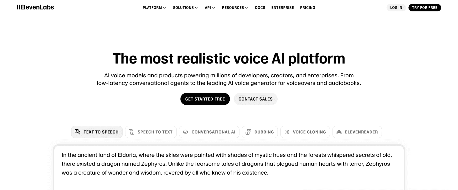 ElevenLabs screenshot - Music & Audio interface and features overview