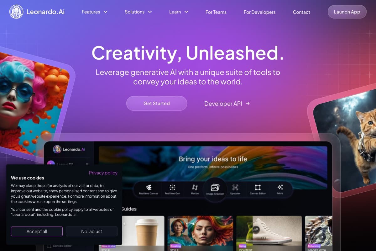 Leonardo AI screenshot - Image Generation interface and features overview