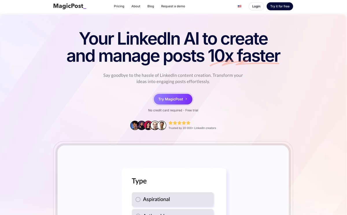 Magic Post screenshot - Content Creation interface and features overview