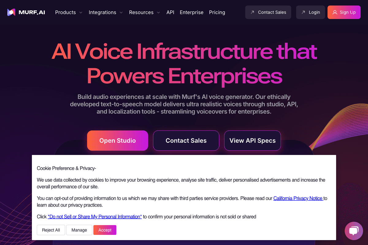 Murf.ai screenshot - Music & Audio interface and features overview