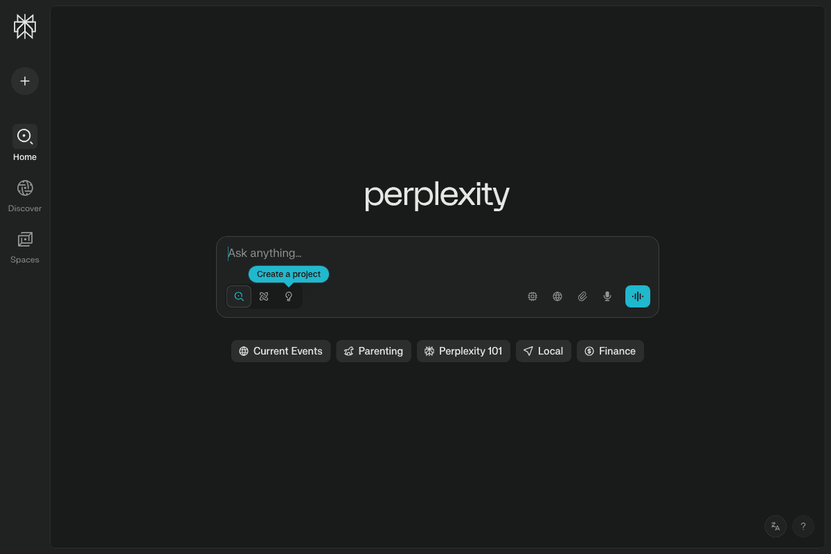 Perplexity AI screenshot - AI Assistants interface and features overview