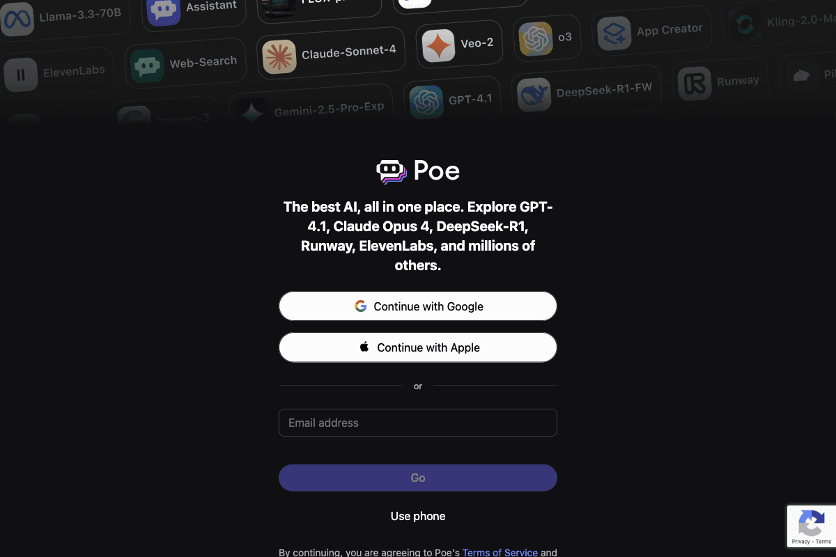 Poe by Quora screenshot - AI Assistants interface and features overview
