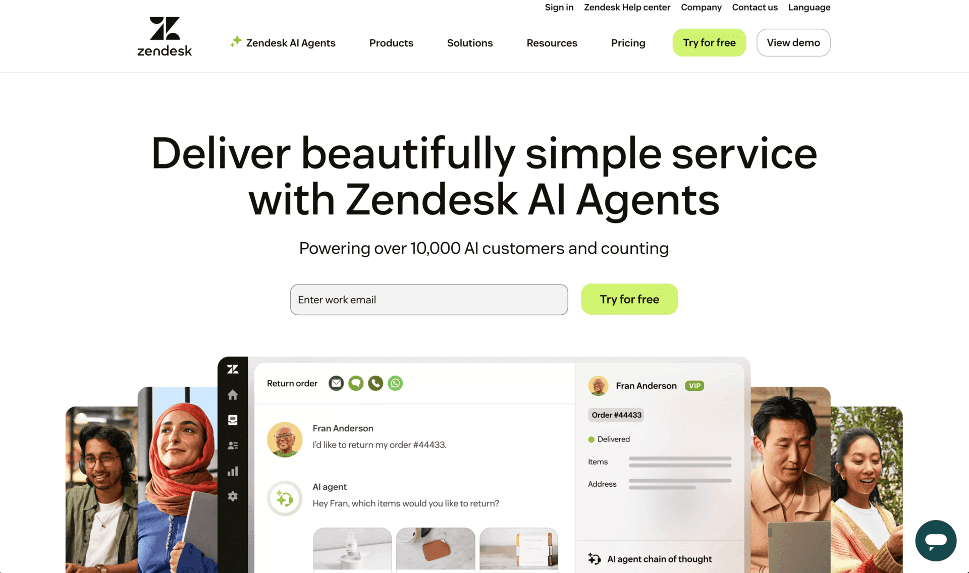 Zendesk screenshot - Communication interface and features overview