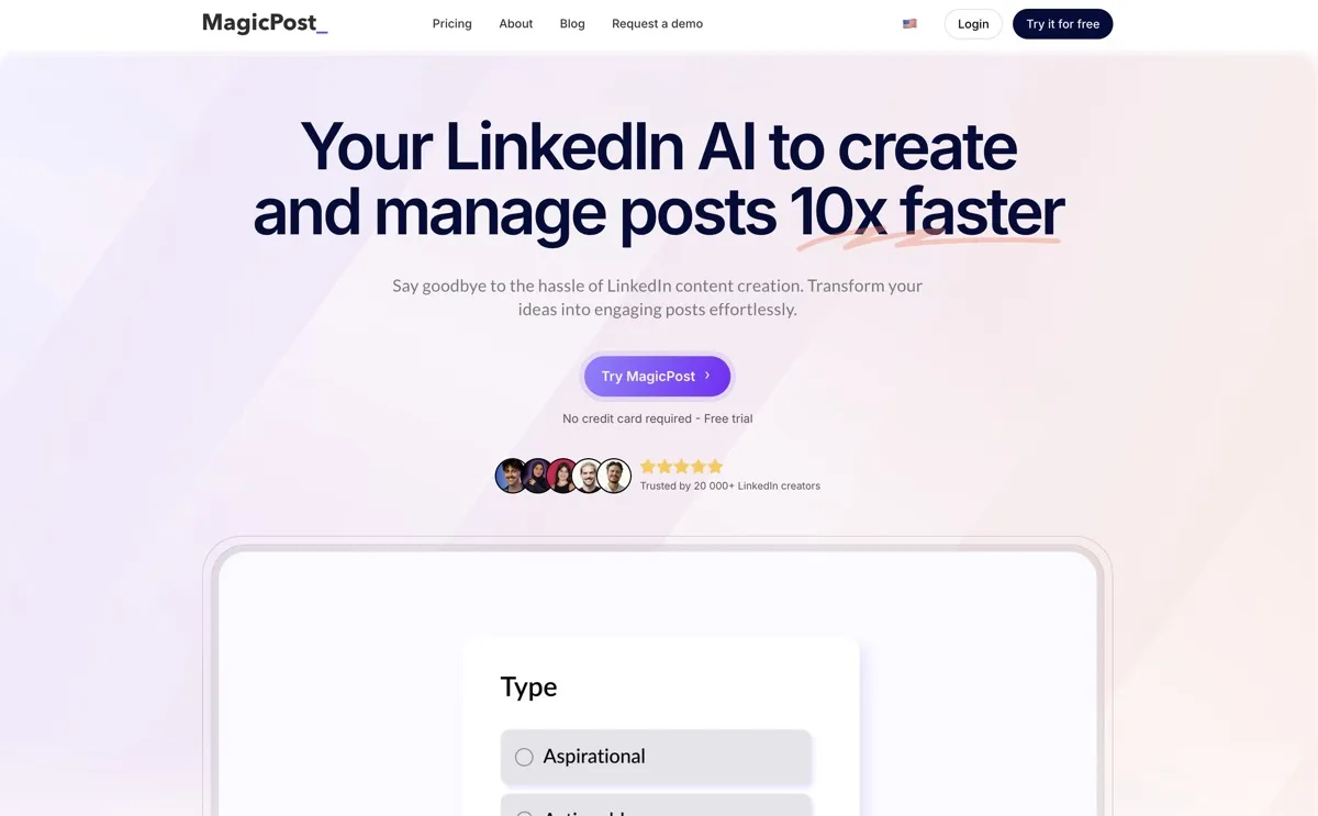 Magic Post screenshot - Content Creation interface and features overview