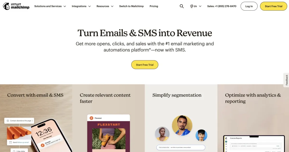 Mailchimp screenshot - Business & Marketing interface and features overview