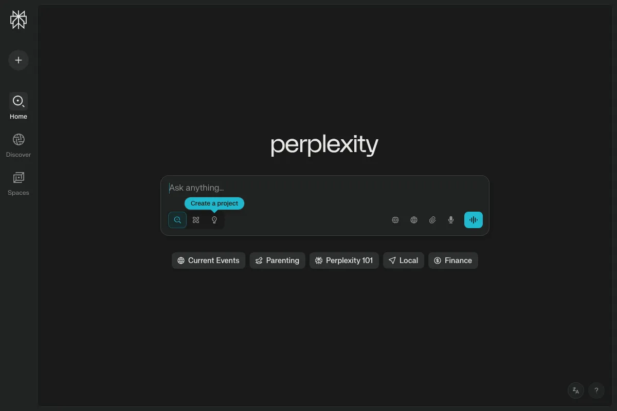 Perplexity AI screenshot - AI Assistants interface and features overview