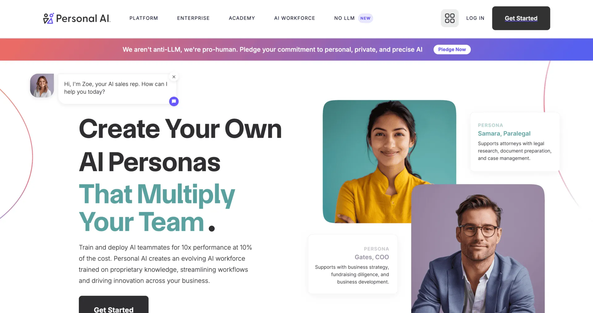 Personal AI screenshot - AI Assistants interface and features overview